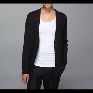 Lululemon We Like To Cardi Heathered Black Sz 8